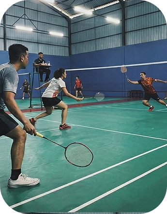 Badminton court session